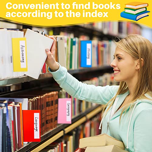 Chinco 18 Pack Library Shelf Dividers with 36 Stickers, 6x12 Inch Colorful