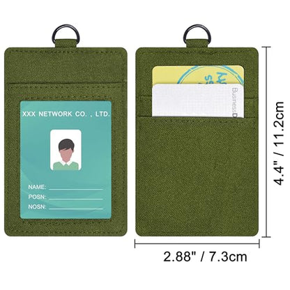 Wisdompro ID Badge Holder and Breakaway Safety Lanyard, Vertical Army Green - color: Army Green