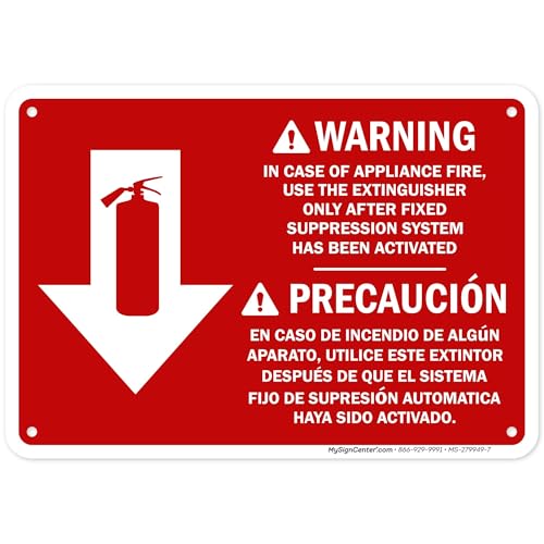 Osha Fire Extinguisher Instruction Warning Bilingual Sign, 10x7 Inches, Rust Free .040 Aluminum, Fade Resistant, Made in USA by My Sign Center - size: 7x10 Aluminum