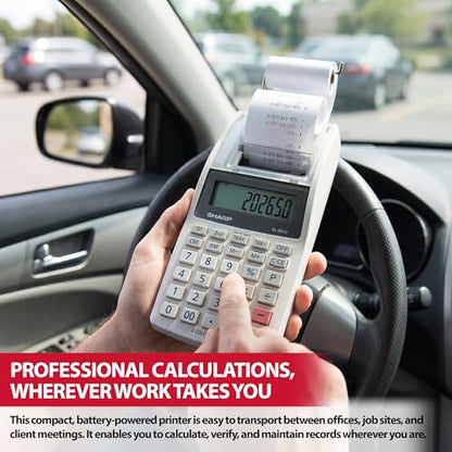 Sharp 12-Digit Cordless Portable Printing Calculator (EL-1611V)