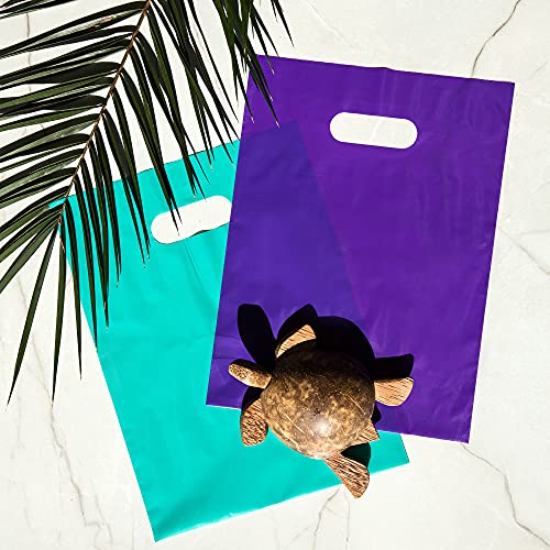 Choice Marts 200 Teal & Purple Plastic Bags 12x15 Merchandise Bags - color: Teal& Purple