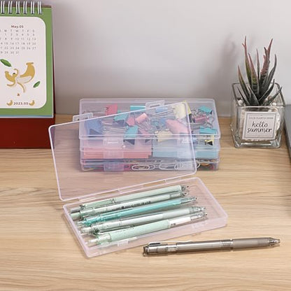 Hipiwe 4 Pack Plastic Money Organizer Clear Cash Currency Box with Lid - size: 4 Pack