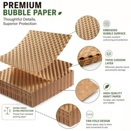 Bubble Paper Wrap Sheets for Packing, Moving, 12" x 12" 100 Sheets - size: 100 Sheets(12"x12")