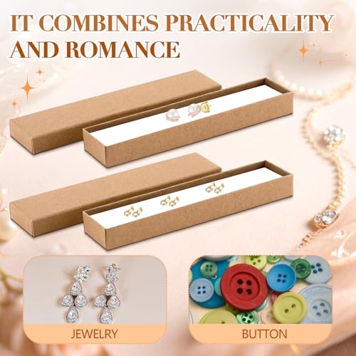 Nosiny 100 Pack Kraft Jewelry Boxes 8x2x1 Necklace Bracelet Gift Boxes