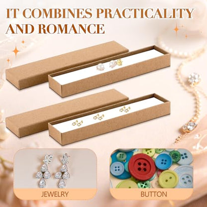 Nosiny 100 Pack Kraft Jewelry Boxes 8x2x1 Necklace Bracelet Gift Boxes