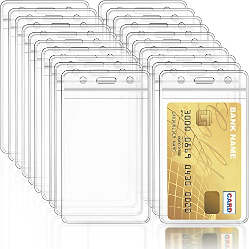 Zonon 150 Pcs Name Badge Holder 3.27 x 5.3 Inch Clear Plastic Card Sleeve - size: 3.27 x 5.3 Inch