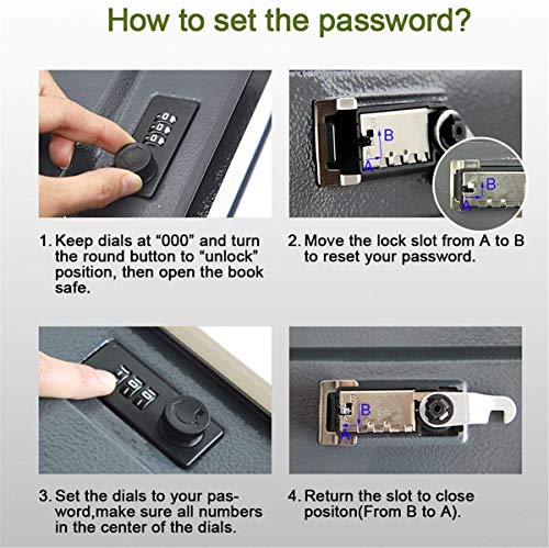 Diversion Book Safe Storage Box with Secret Safe Combination Lock/Key - style: Love-Combination