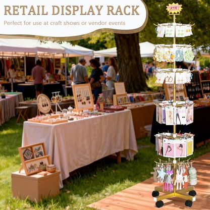6 Tier Retail Display Stand Store Display Rack, Gold - color: 6 Tier Gold