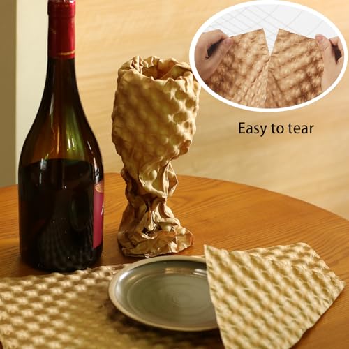 Bubble Paper Wrap 245ft*12in, Durable Kraft Bubble Paper for Moving Shipping and Storing Delicate Items Eco Friendly Cushioning Wrap Alternative Filler for Moving Boxes（Brown）