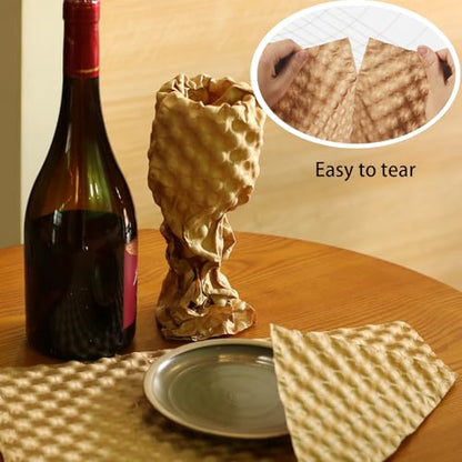 Bubble Paper Wrap 245ft*12in, Durable Kraft Bubble Paper for Moving Shipping and Storing Delicate Items Eco Friendly Cushioning Wrap Alternative Filler for Moving Boxes（Brown）
