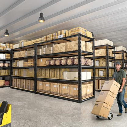 ROOMFAVE 48" W Garage Shelving Heavy Duty 3080LBS,5 Tier,Black, Industrial - size: 72" H x 48" W x 24" D
