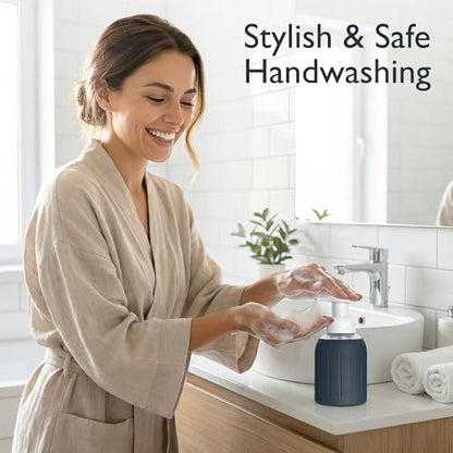 Foaming Glass Hand Soap Dispenser Pump Charcoal 8oz - color: Charcoal