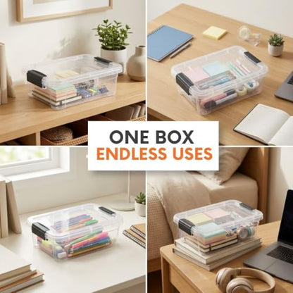 Superio 2.3 Quart Clear Plastic Storage Containers with Lids, Stackable Organizer Bins, BPA-Free Storage Boxes for Home, Office, Dorm & Classroom, 2 Pack - size: 2.3 Quart