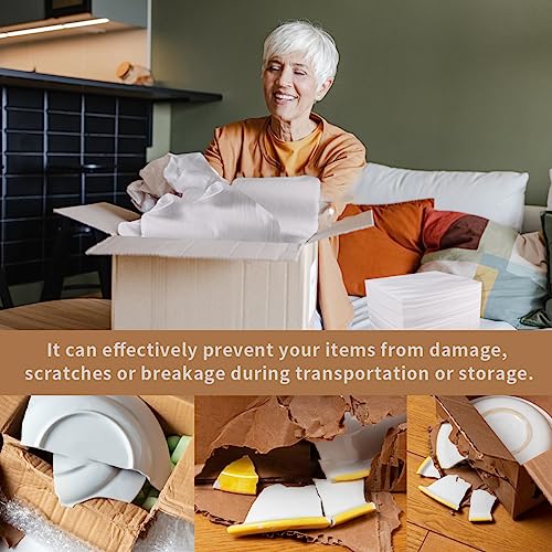 Moving Supplies, 14"x14" 50 Pack Cushion Foam Pouches, Packing Supplies for Moving and Storing, Foam pouches for Packing Dishes, Glasses, Cups.