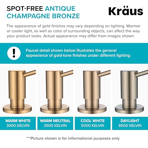 KRAUS Kitchen Soap and Lotion Dispenser in Spot-Free Antique Champagne Bronze, KSD-43SFACB - color: Spot Free Antique Champagne Bronze