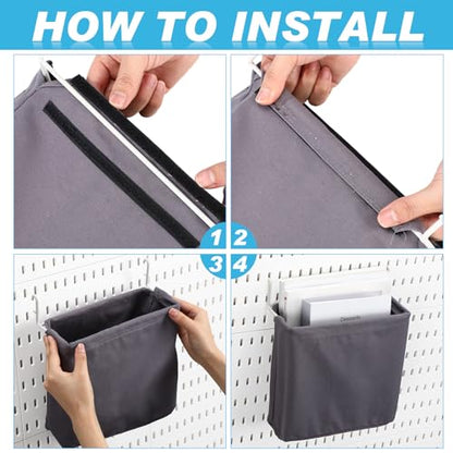 4 Pcs Pegboard Basket with Hooks Peg Board Organizer Accessories