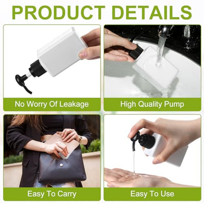 Domensi 24 Pcs 3.4 oz Pump Bottle Mini Travel Bottles, White - color: White