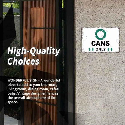 12 X 8 In Aluminum Metal Recycling Cans Only Sign