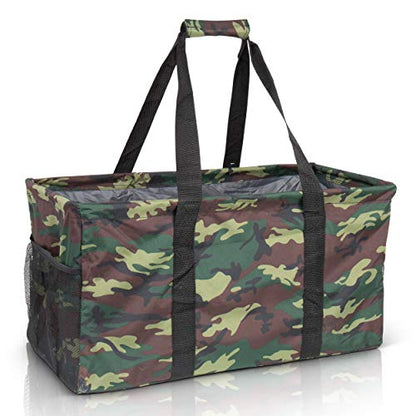 Extra Large Utility Tote Bag - Oversized Collapsible Beach Bag - Camo - color: Camo