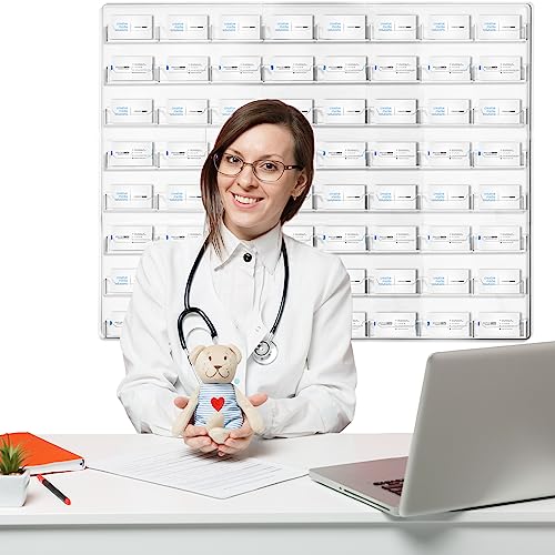 Hillban Acrylic Business Card Holder Wall Mount Office, 64 Pockets - size: 64 Pockets