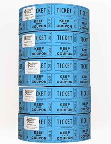 Raffle Tickets Roll, Blue, 10,000 Consecutively Numbered - color: C - Blue, size: 10,000