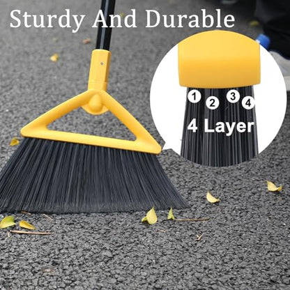 Heavy Duty Yellow Angle Broom with Long Handle - 1 Pack - color: 1pack Yellow