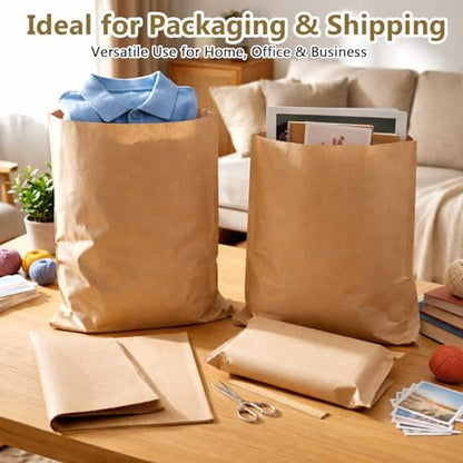 100 Pack 16 x 19 Inch Brown Flat Paper Bags, 50 Gsm Gift Bags - color: 50 Gsm Kraft, size: 16x19 Inch