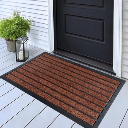 ubdyo Extra Durable Door Mat Outside Entrance (32" x 20", Bright Burgundy) - color: Bright Burgundy, size: 32'' x 20'' (Rectangular)