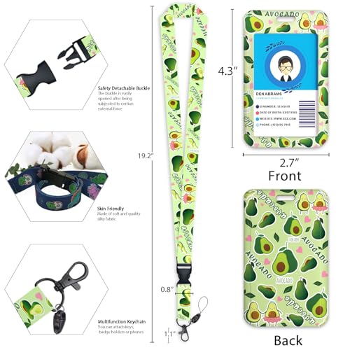 Giancomics Avocado Lanyards for ID Badges Holder Retractable Badge Reel - color: Avocado
