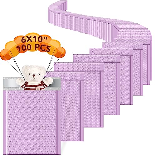 Metronic Bubble Mailers 6x10 Inch 100 Pack Lavender Padded Envelopes - color: Lavender Purple, size: 6x10" 100 pc