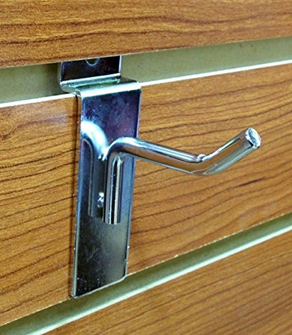 2" Chrome Slatwall Hooks, Slatwall Display Panel Hangers - 6 Pack - size: 6 Pack, style: 2"