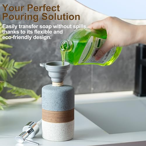 Hand Soap Dispenser Set for Bathroom, Kitchen Dish Soap Dispenser - color: Gray and White, size: 1xSoap Dispenser