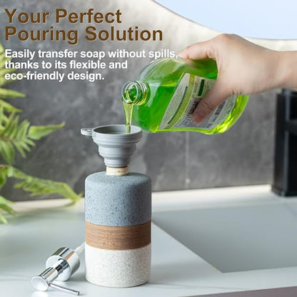 Hand Soap Dispenser Set for Bathroom, Kitchen Dish Soap Dispenser - color: Gray and White, size: 1xSoap Dispenser