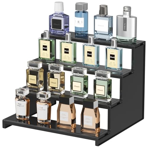 Lifewit 12" Perfume Organizer, Cologne Stand Tool-Free Assembly, 1 Pcs - color: Black, size: 12 Inch,1 Pcs