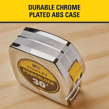 STANLEY PowerLock Tape Measure, 30-Foot (33-430) - size: 9.1 m