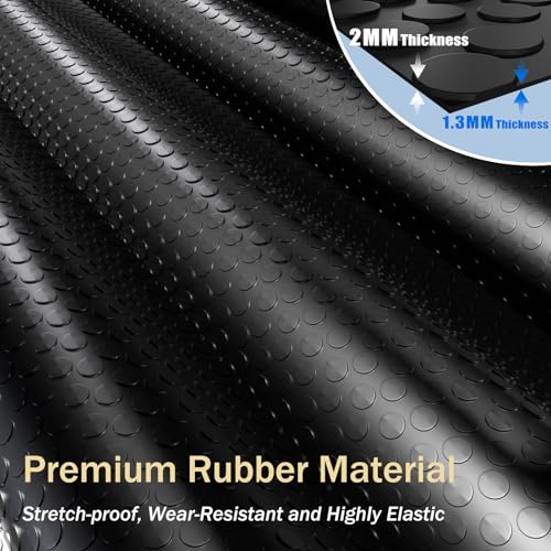 StellarStar 4x10 FT Garage Floor Mat, 2mm Thickened PVC Coin Pattern - color: Black(Coin), size: 4x10 FT