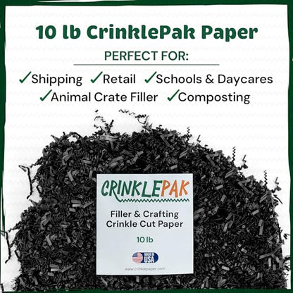 10LB Black Crinkle Paper Filler USA Made - color: Black, size: 10 LB