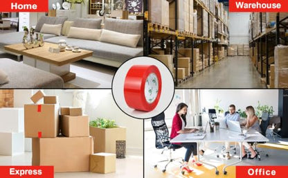 BOMEI PACK Red Packing Tape, 6 Rolls Heavy Duty Packaging Tape for Shipping Packaging Moving Sealing, Thicker 2.52mil Packing Tape, 1.88 inches Wide, 110 Yards Per Roll - color: Red