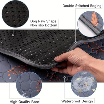 6'Pcs Washable Pee Pads, Reusable Puppy Pet Training Pads, Waterproof Dog Crate, Whelping Pad, Non-Slip Protects Against Urine Leakage Deep Grey 12*12(in) - color: Deepgrey, size: 12*12 in