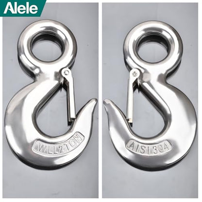Alele Grab Hooks,2T Crane Scale,Slip Hooks,4400 lbs Stainless Steel Heavy Duty Lifting Hook Rigging Accessory (Grab Hooks 2000kg) - color: Grab Hooks 2000kg