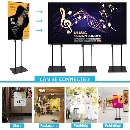 Poster Stand for Display, Adjustable Heavy Duty Poster Board Stand - size: Double-Pole Poster Stand 4 Pack