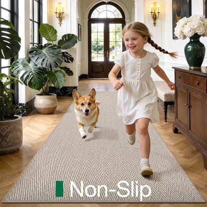 LUMI Ultra Thin Runner Rug for Hallway 2'8"x8', Entryway Rug, Beige - color: Beige, size: 2'8" x 8' (32"x96")