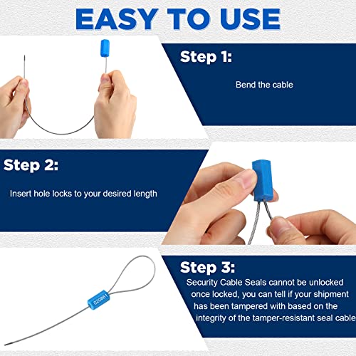 Nuogo 200 Blue Steel Security Cable Seals - color: Blue