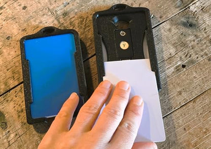 FicaraCo: Rugged Military Grade 3D Printed YubiKey & Card Badge Holder – Holds 4 Standard Cards - *Nearly Indestructible* Card Holder with Yubikey - style: Dual Card Holder with Yubikey