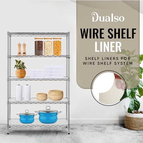DUALSO Wire Shelf Liner Wire Rack Shelf Mat - Thick Wire Shelf Cover - Waterproof Plastic Shelf Liners, Metal Shelf Liner - Easy Use Wire Shelving Cover for Closet (Clear, 18" X 36" (Set of 4)) - color: Clear, size: 18"W x 36"L