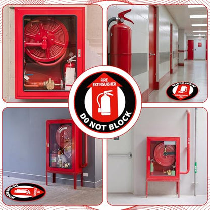 10 Pcs Fire Extinguisher Do Not Block Stickers, Warehouse