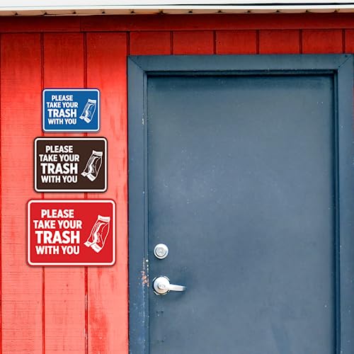 Signs ByLITA Classic Framed Please Take Your Trash With You Sign (Navy Blue/White) - Large - color: Navy Blue / White, size: Large (6" x 8")