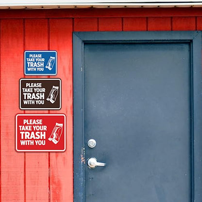 Signs ByLITA Classic Framed Please Take Your Trash With You Sign (Navy Blue/White) - Large - color: Navy Blue / White, size: Large (6" x 8")