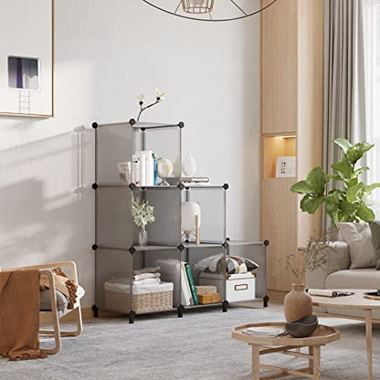 AWTATOS Cube Storage Organizer, Closet Organizers, 6 Cube Shelf, Grey - color: Grey