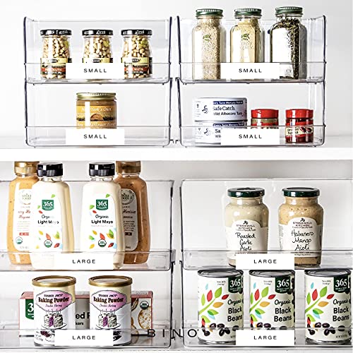 BINO | Stackable Plastic Storage Bins, Medium | THE MYRIAD COLLECTION | Multipurpose Bins | Pantry Organizers And Storage | Home Organization Containers | Clear Plastic Fridge Bin | Freezer Organizer